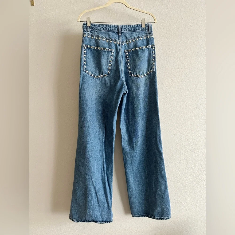 Reformation High-Rise Studded Blue Jeans - Picture 5 of 6